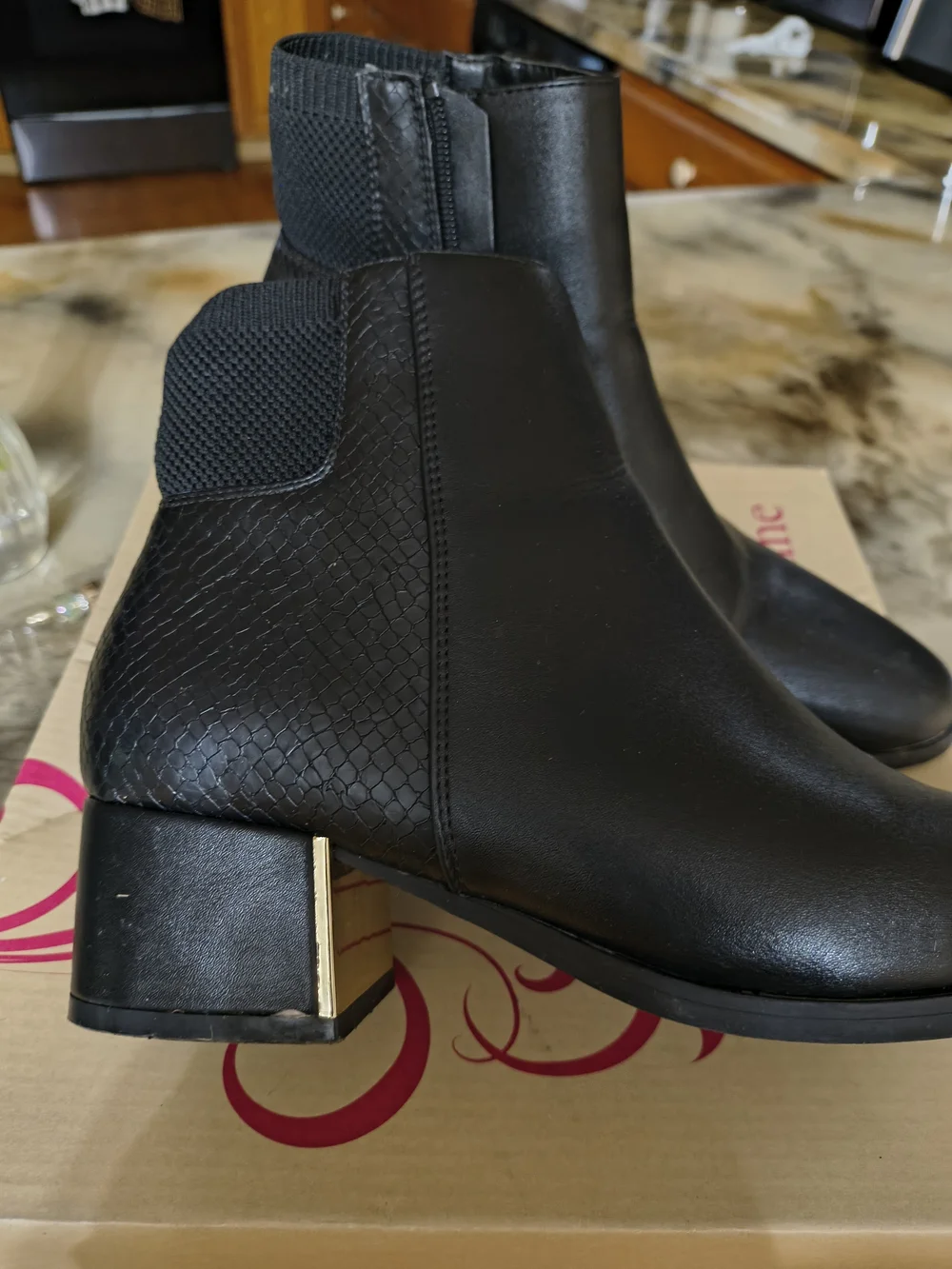 Black Women's Ankle Boots - Classic Faux Leather Chelsea Style